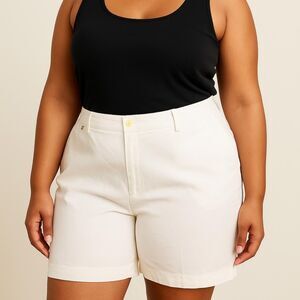 Ralph Lauren Women's White Bermuda Shorts Size 16